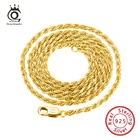 Ожерелье-цепочка ORSA JEWELS из серебра с ромбовидной огранкой, 1,2 мм, 1,5 мм, 1,7 мм, цепочка на шею для женщин и мужчин, Подарочная бижутерия SC29