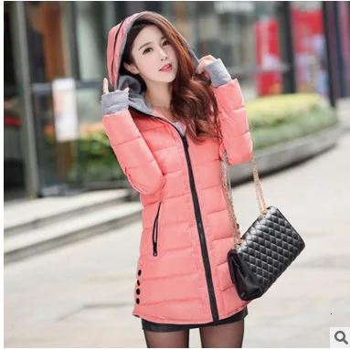 

2019 Harajuku Keep Warm Cotton Autumn Jacket Women Coat Female Middle Section Hooded Thicken Slim Fit Plus Size Parka