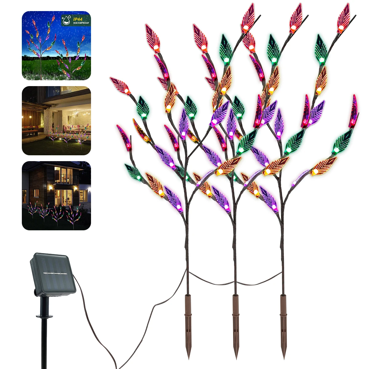 

2 шт., светильник в виде листьев солнечной батареи, 8 режимов