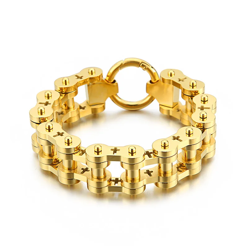

Creative cross cycling chain men's stainless steel bracelet