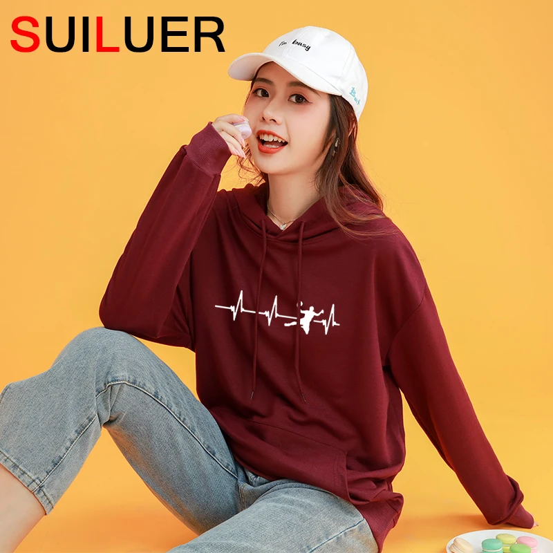 

Новинка, женские худи из 100% хлопка с надписью «Handball»