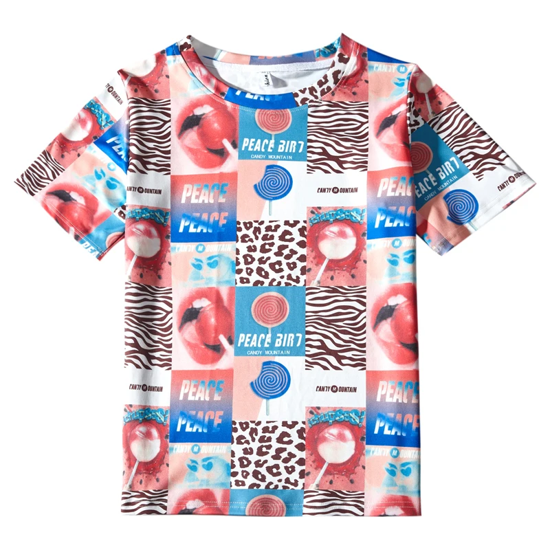 

Women T-shirts Summer Printed T-shirt New Arrival Drop Ship Casual Loose Tops Tees Short Sleeve T shirt Female Streetwear T086