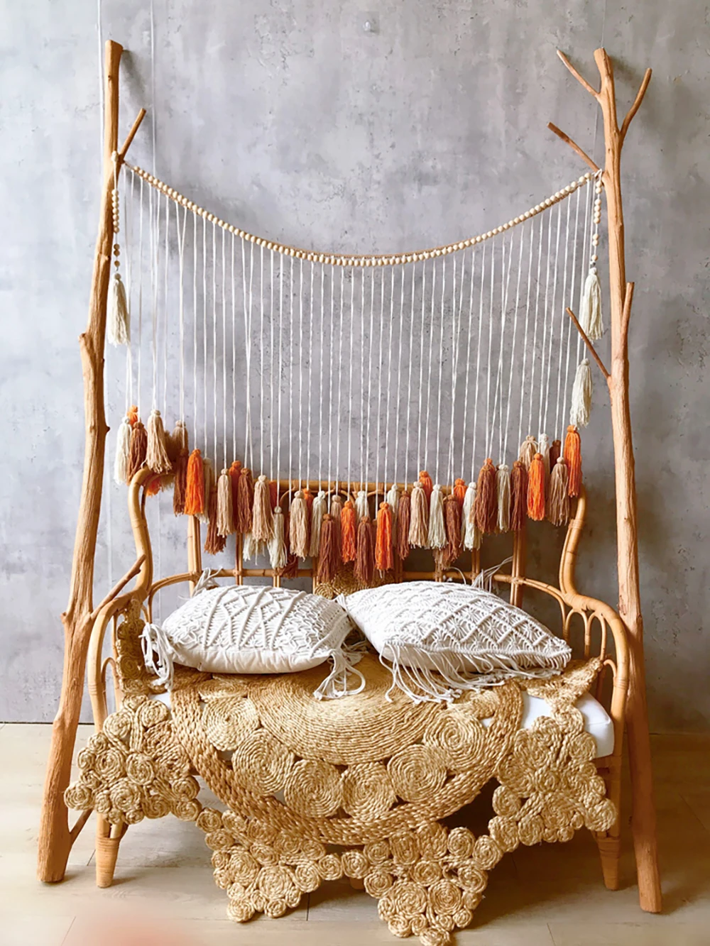 Скандинавский гобелен Настенная подвеска богемные шторы цветной с кисточками