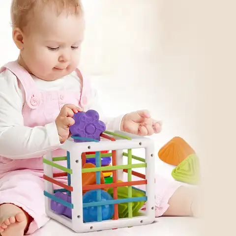 Игрушка развивающая Монтессори для детей 0-12 месяцев, цветные детали для сортировки, обучающие игрушки для новорожденных