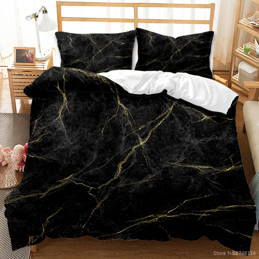 

Marbling Geometric 3D Printed Bedding Set Twin Full Queen King Size 2/3pcs Duvet Cover Set Bed Linen Bedclothes Home Textile