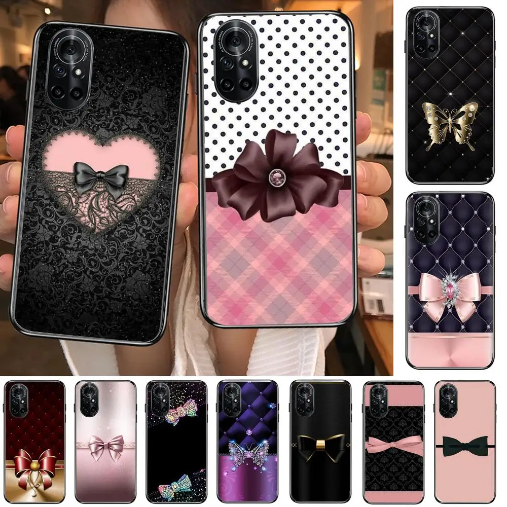 

Beautiful Butterfly Pattern Clear Phone Case For Huawei Honor 20 10 9 8A 7 5T X Pro Lite 5G Black Etui Coque Hoesjes Comic Fas