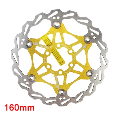 gold Улитка горный велосипед MTB DH 6 дюймов 160 мм поплавок вращающийся диск тормозного ротора велосипедные роторы - Цвет: gold
