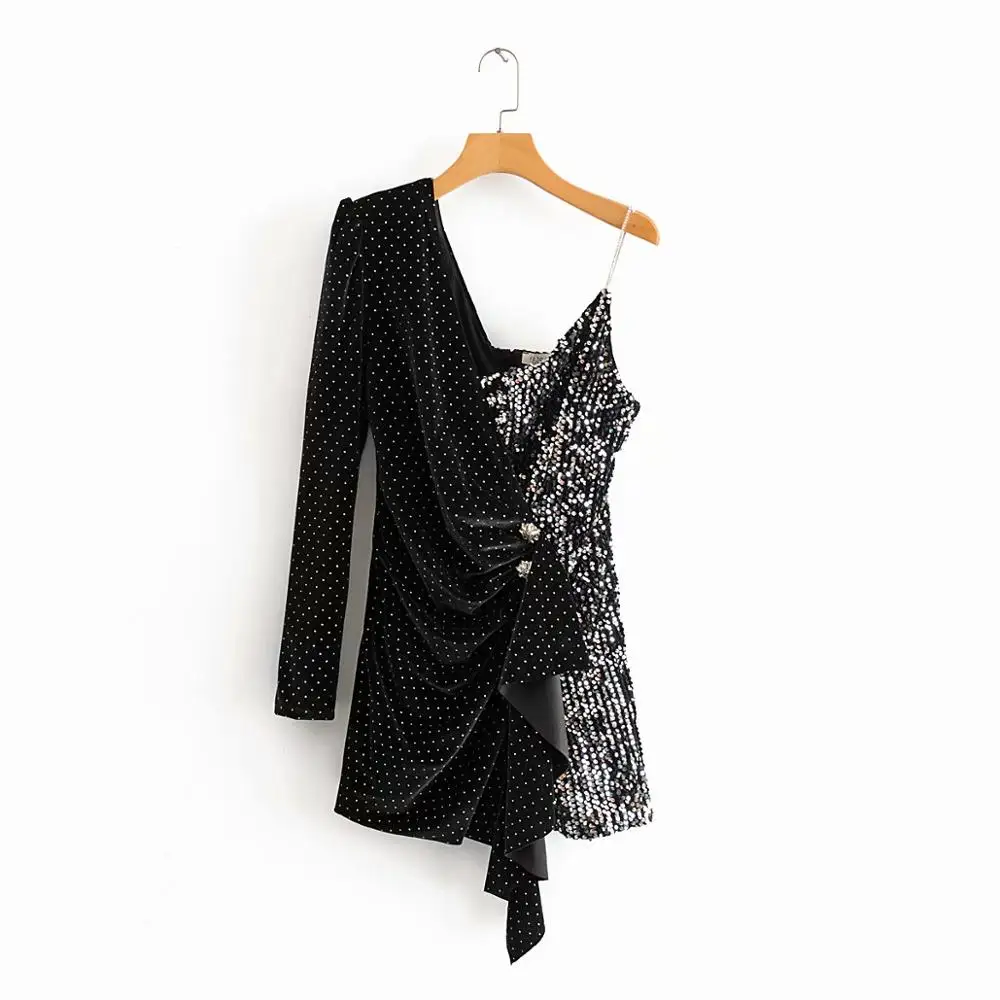 Новинка 2020 женское сексуальное мини-платье на одно плечо облегающее платье