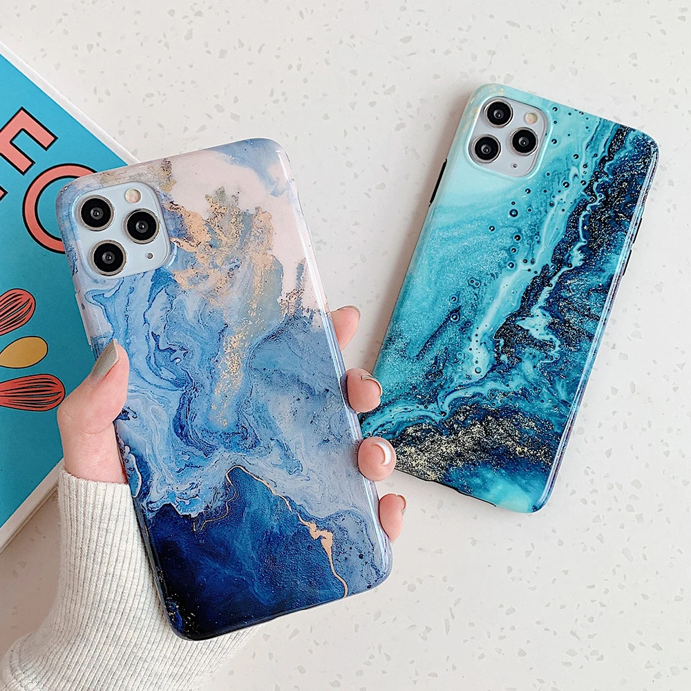 SUYACS Роскошный Мраморный чехол для телефона iPhone 12 Mini 11 Pro Max XR XS MAX X 7 8 Plus Глянцевая