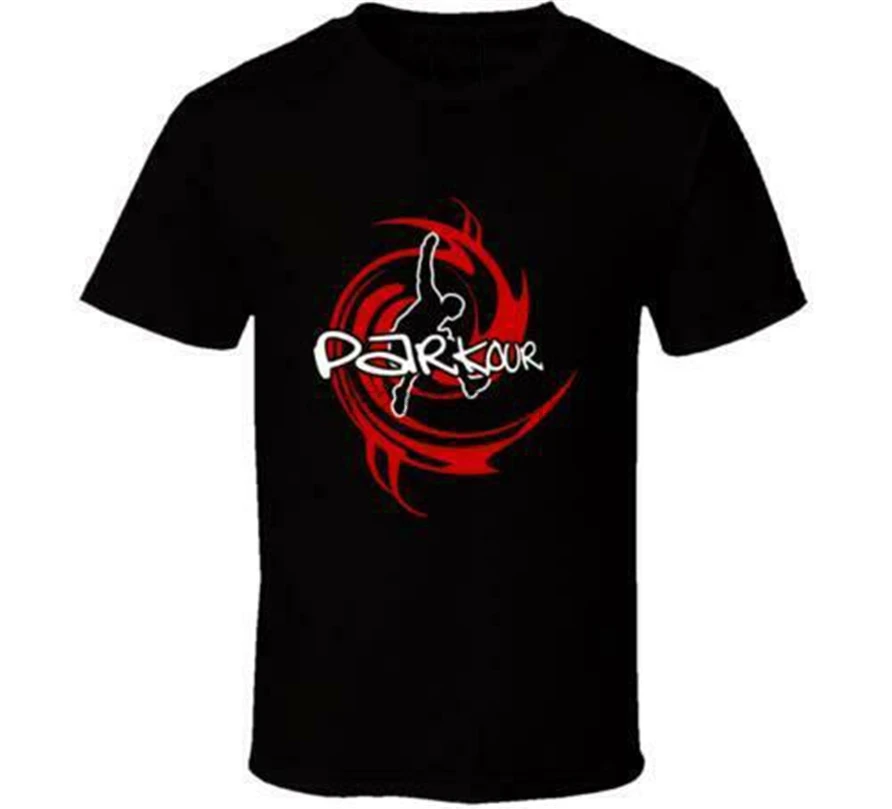 Новинка Мужская футболка Parkour с логотипом белая черная американский размер S M L Xl