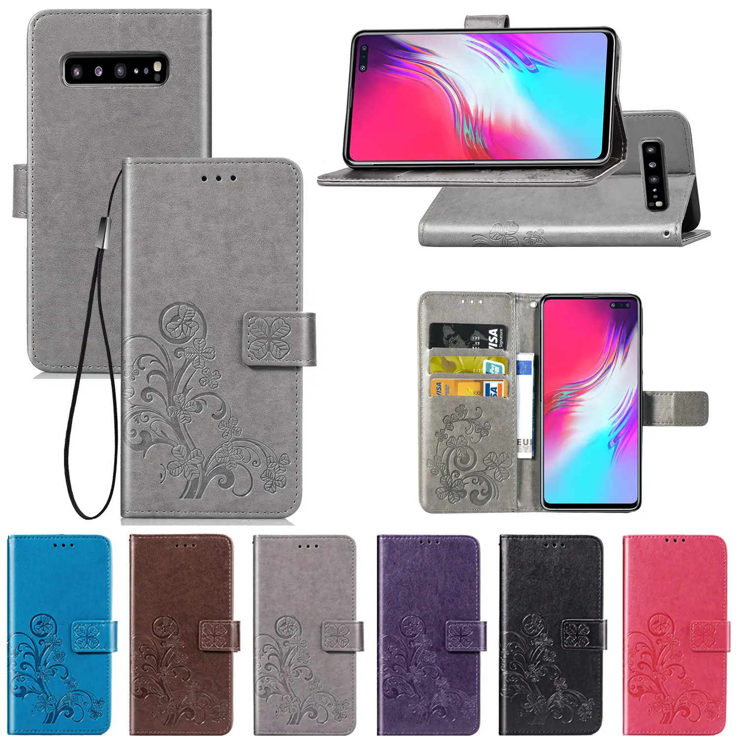 Роскошный флип кошелек из искусственной кожи чехол для samsung Galaxy S10 5G сумка
