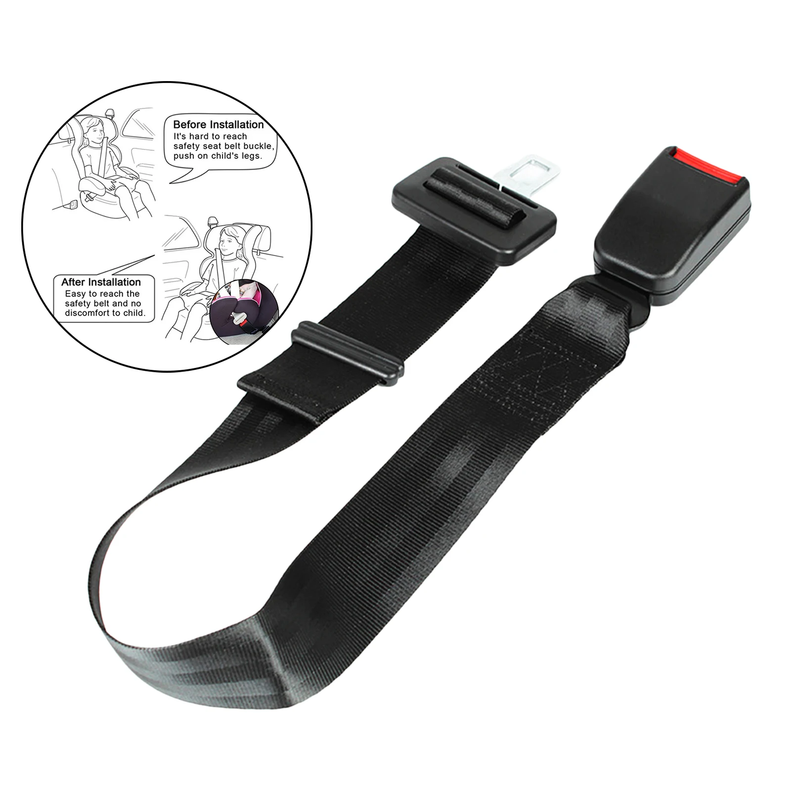 

Portable Adjustable Car Seat Belt Buckles Extender 56-90CM/22-35 inch Convenient for Child Infant