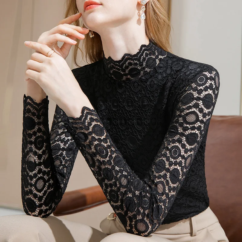 

Women's autumn / winter 2020 women's wear with long sleeve T-shirt and sexy hollowed out European station top
