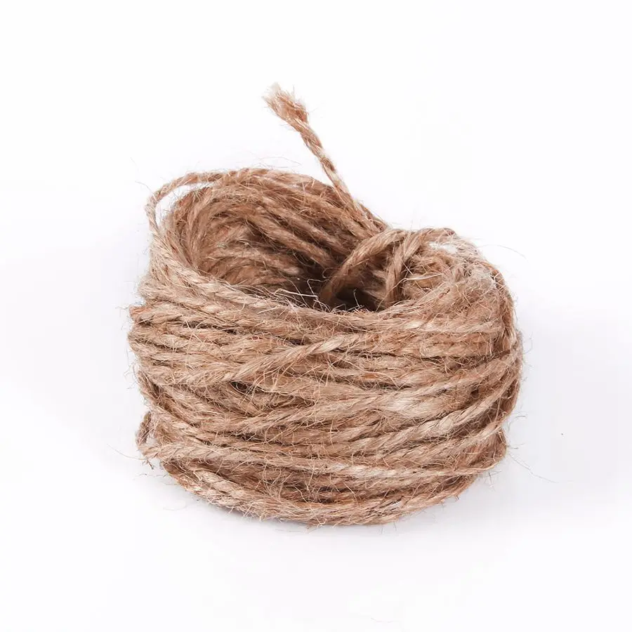 Джутовая веревка 8 м из пеньковой веревки натуральный коричневый цвет для