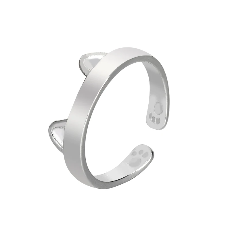 Кольцо с кошачьими ушками женское регулируемое романтическое открытое
