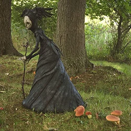 

The Dark and Bizarre Art-Art Doll Forest Fantasy Decoration Sculpture,Creepy Witch Sculptures Halloween Decoration