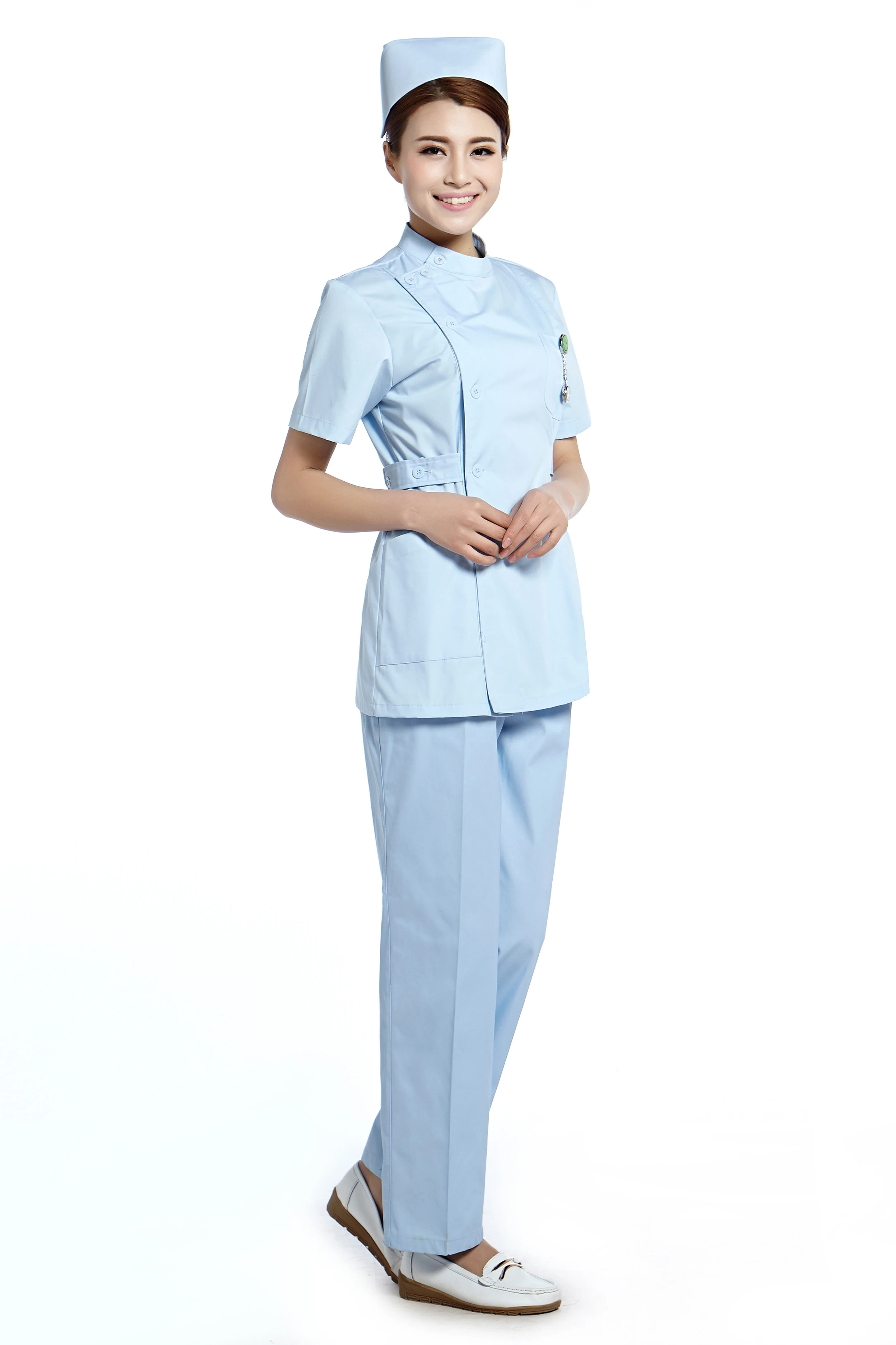 Синяя рабочая одежда для больниц комплект туника штаны униформа медсестры