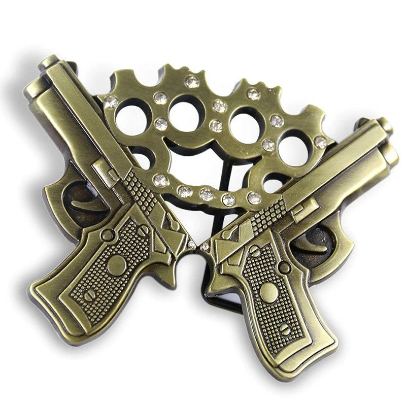 Двойная бронзовая пряжка для ремня Мужчин Ювелирные изделия пряжки костяшек