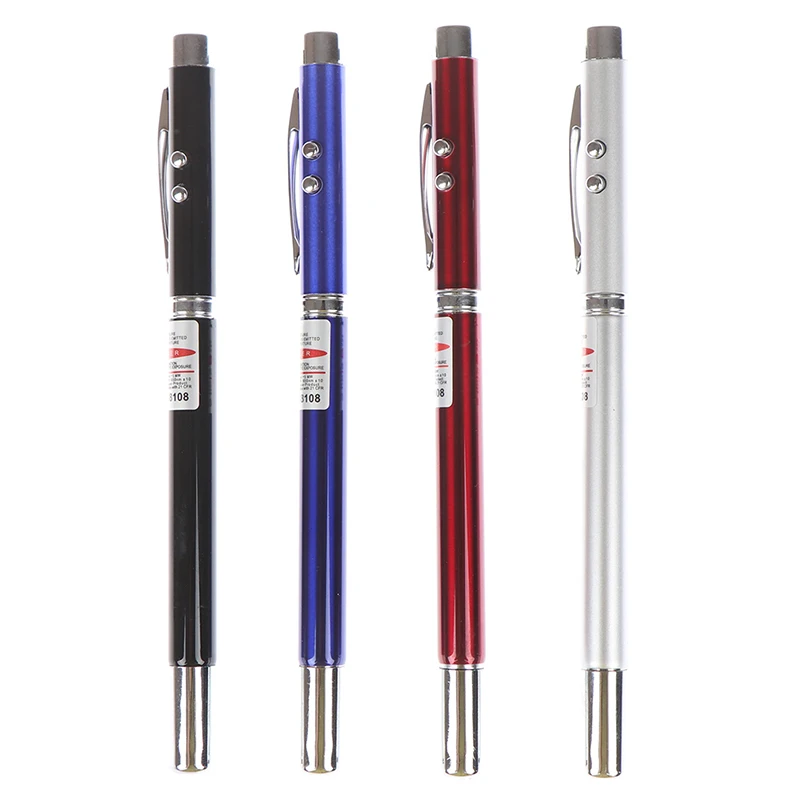 4 in 1 power point telescopic red laser pointer teaching tool ball LED light pen Retractable Pointer Pen Ballpoint | Канцтовары для