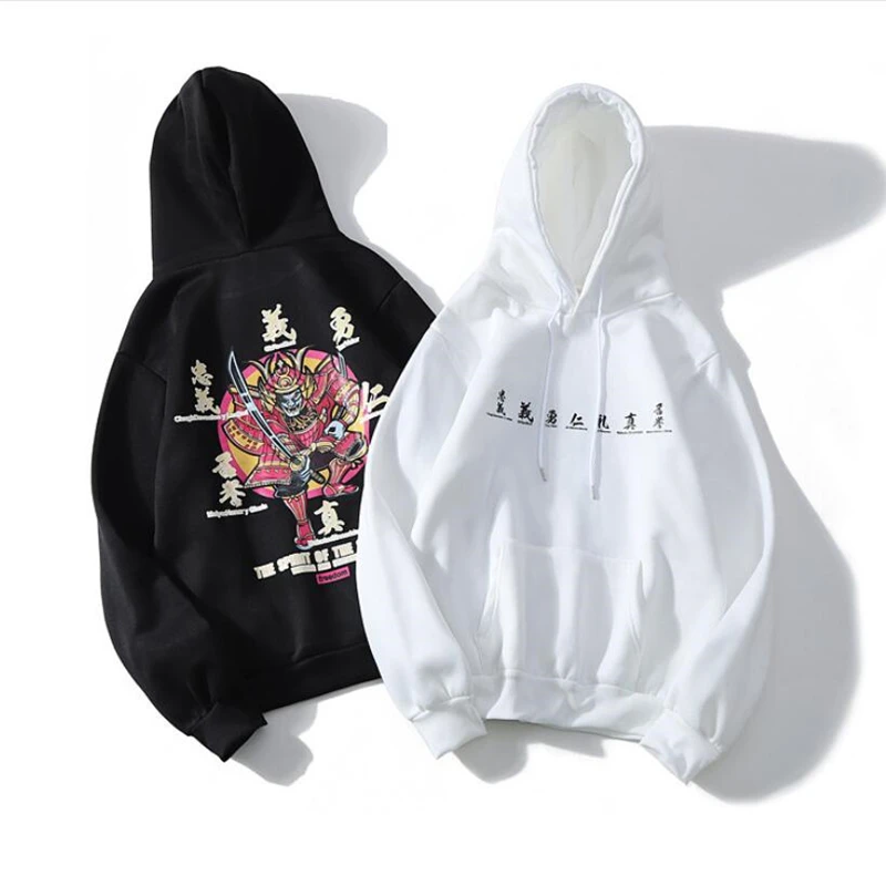 2021 Японская уличная одежда Харадзюку толстовки с китайским элементом