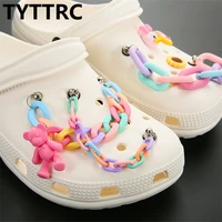 1pc designer chain shoe charms croc colorful cute acrylic charm decoration for croc clog shoes pendant buckle party girl gift