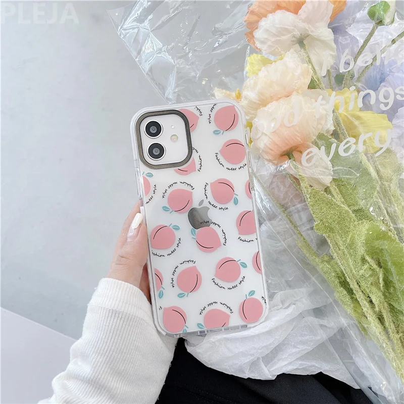Симпатичный розовый персиковый чехол для телефона iPhone 12 mini 11 Pro Max SE 2020 X XR XS 7 8 plus