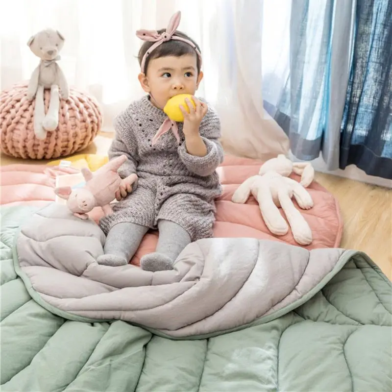 

Newborn Baby Cotton Carpet Blanket Leaf Shape Crawling Play Mat Rug Kid Children Room Decor