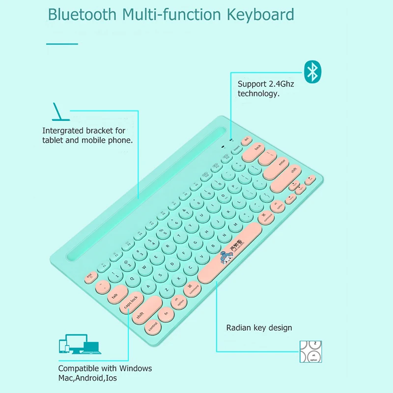 Клавиатура для ПК и планшета совместимая с Bluetooth круглая клавиатура