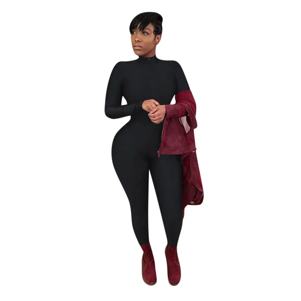 Новые женские повседневные Длинные вечерние комбинезоны с круглым вырезом