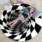3D бездневой ковер с отверстиями для зоны оптической иллюзии ковер для гостиной круглая печать 3D иллюзия вихревой ковер