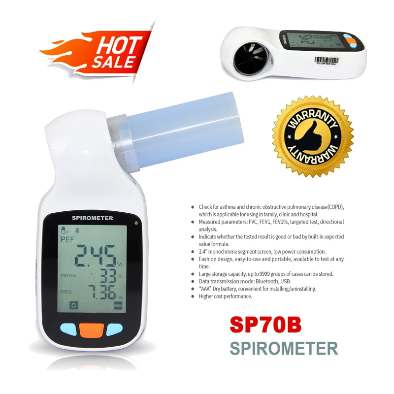 Мундштук CONTEC SP70B цифровой устройство для измерения объема легких Спирометр с