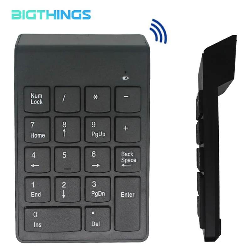 

Беспроводная цифровая клавиатура, портативная цифровая клавиатура 2,4G, пластиковый корпус, батарея AAA для Ipad, Android, Windows, телефона, Macbook, планше...