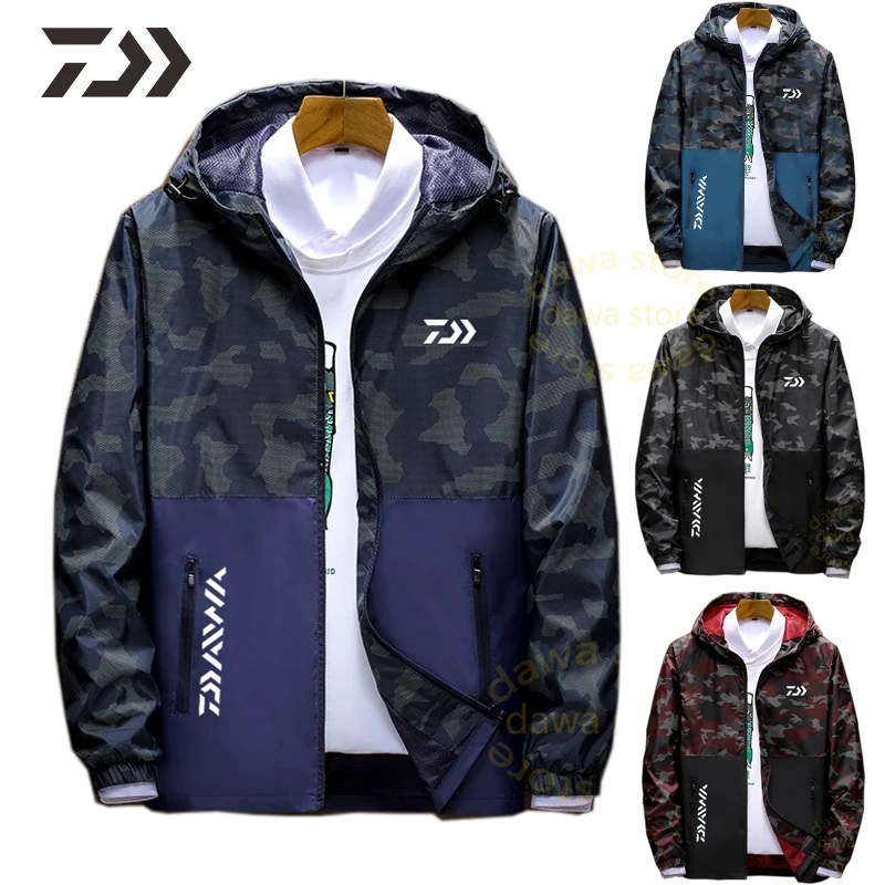 

Daiwa Clothing for Fshing Jacket Men Hooded Camouflage Fishing Shirt Quick Dry Clothing Quick Dry Multi-pocket Fishing Clothes