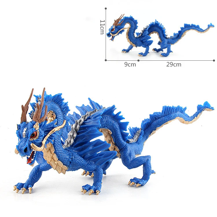 29CM Big Size Golden Red Blue Chinese Dragon Animal Models Action Figures Lifelike Educational Kids Toys Gifts Decorations | Игрушки и