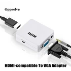 Адаптер HDMI-совместимый с Mini HD 1080P VGA преобразователь с Аудио Видео боксом адаптер для ноутбука ПК ноутбука для HD ТВ проектора ТВ