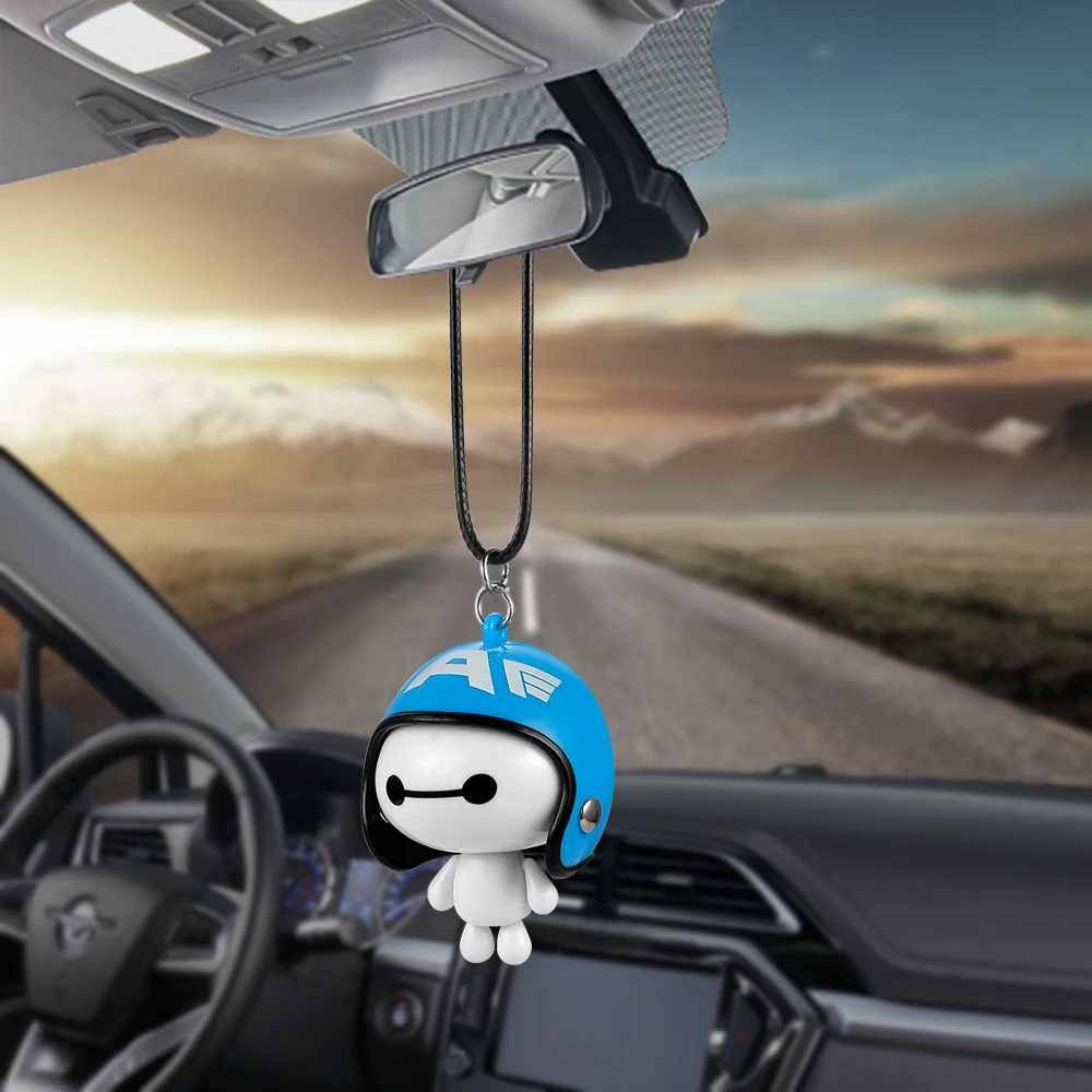 Автомобильный кулон милый шлем Baymax робот кукла подвесная авто аксессуары