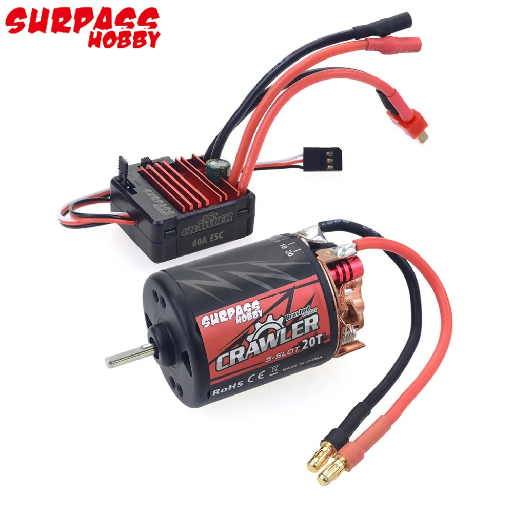Двигатель с щеткой Surpass Hobby 540 550 10T 11T 12T 13T 16T 20T 5 ячеек водонепроницаемость 60 А/80 А ESC