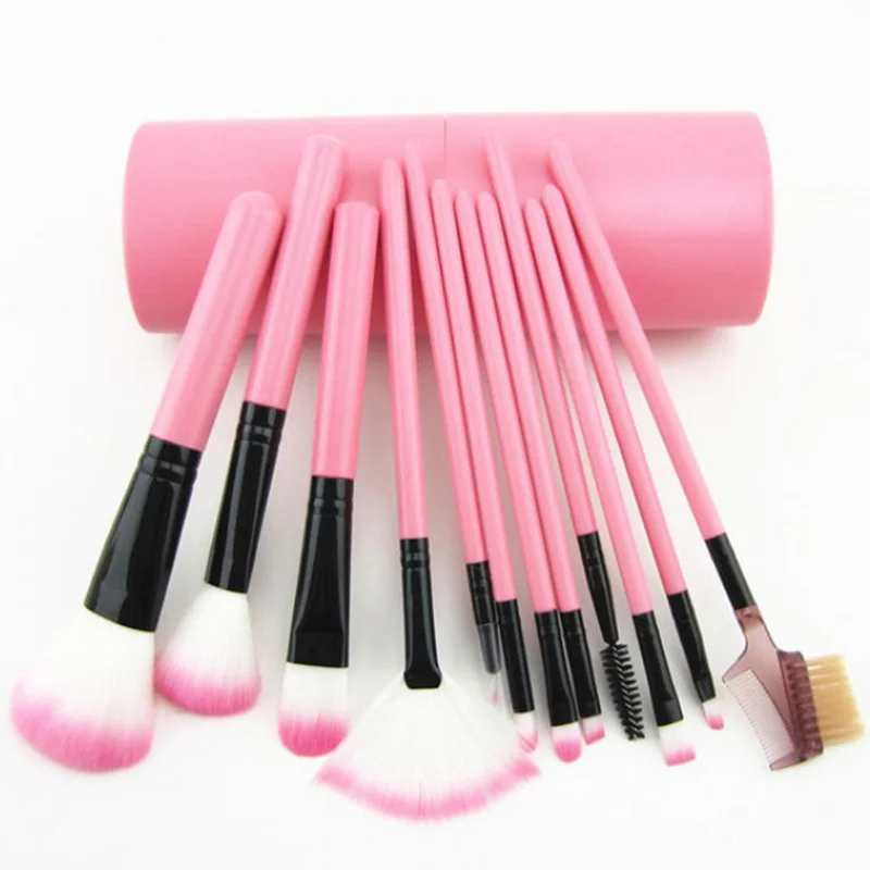 12 шт. кисти для макияжа ведро основа набор кистей теней рассыпчатая пудра