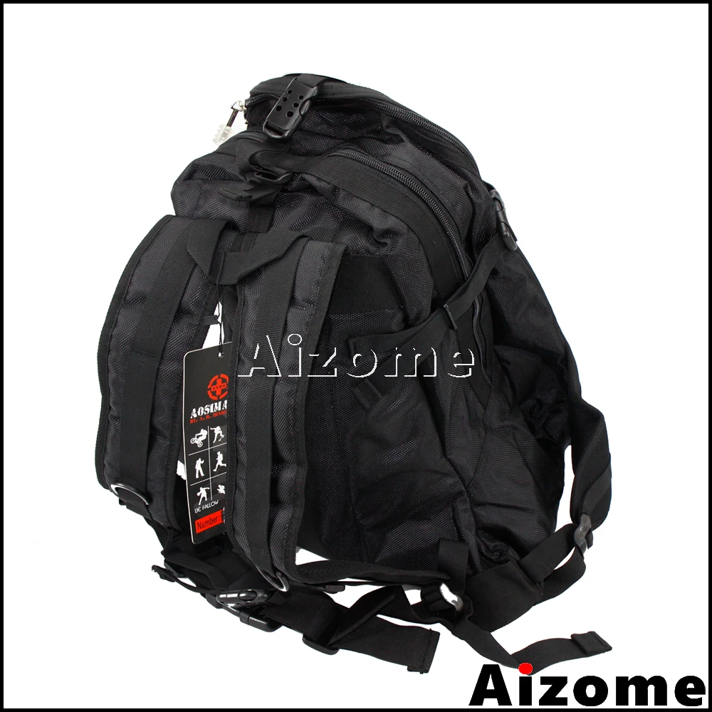 

Motorcycle Biker Backpack Fashion ASMK Shoulder Bag Racing Skateboard Backpack w/ 6 Aluminum Plates Travel Bag