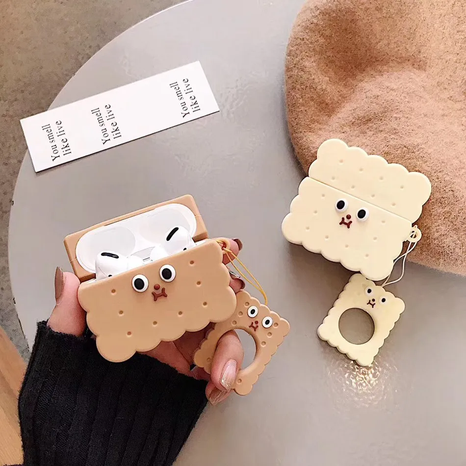 3D чехол для наушников Airpods Pro Чехол силиконовые печенья Мультяшные наушники/Earpods