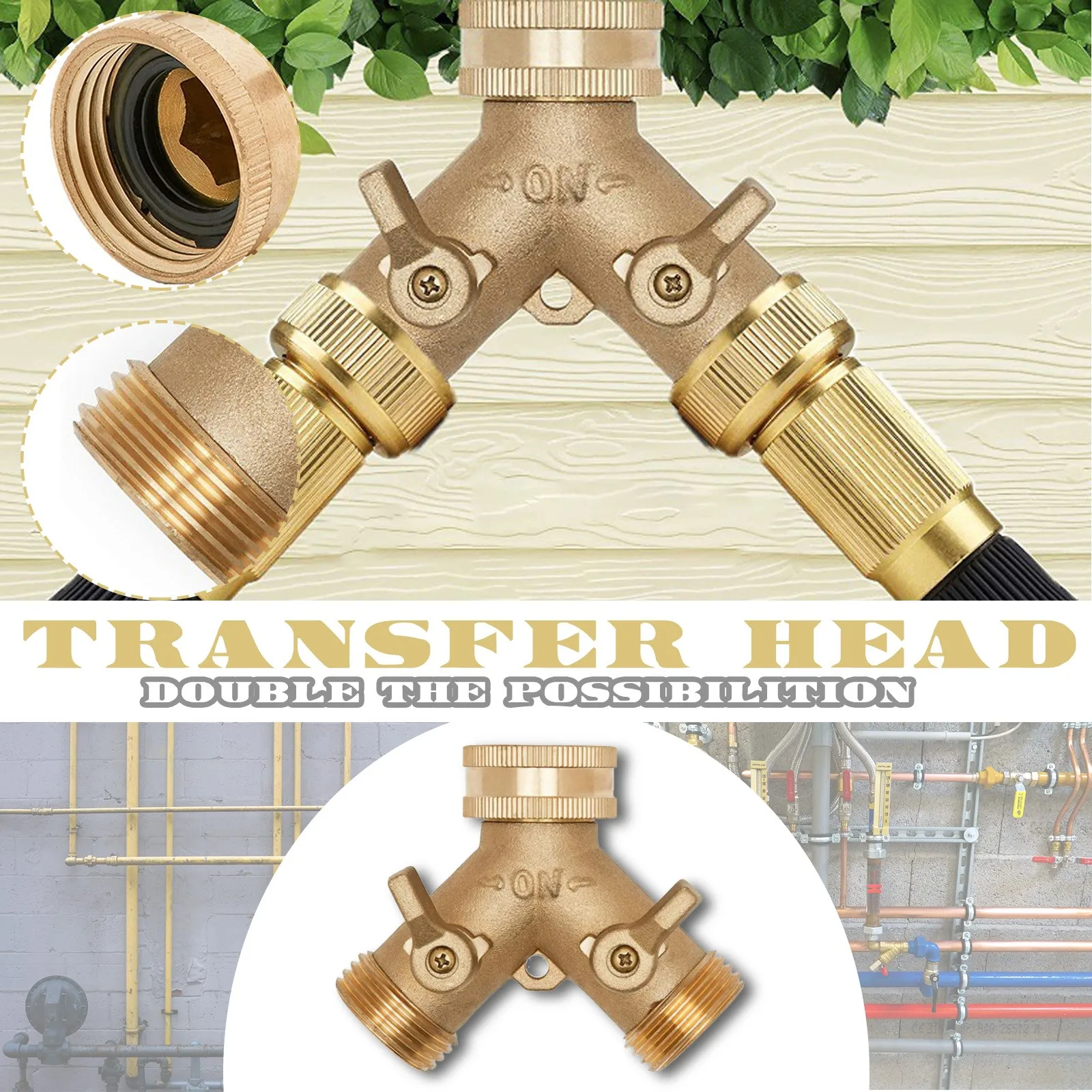 

Garden Hose Splitter Y-type Watering Connector Distributor For Outdoor Tap And Faucet Connector Two-way Faucet, Y-connector