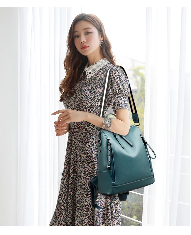 

Women Backpack Designer High Quality PU Leather Women Shoulder Bag Fashion School Bags Large Capacity Travel Backpacks Mochila