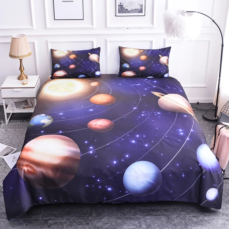 3D Universe Print Bedding Set Kids Bed Duvet Cover Comforter Quilt Nursery Single/Twin/Full/Queen/King Size | Дом и сад