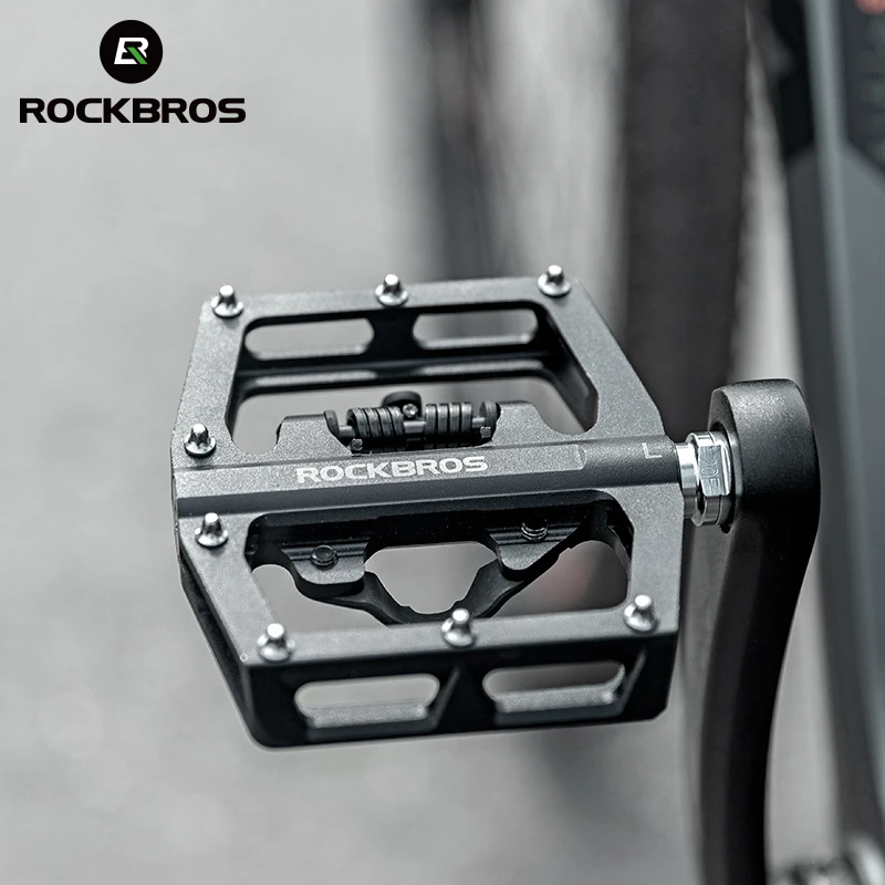 

ROCKBROS Bicycle Pedal Non-Slip MTB Bike Pedals Aluminum Alloy Flat Platform Applicable SPD Waterproof Cycling Accessories