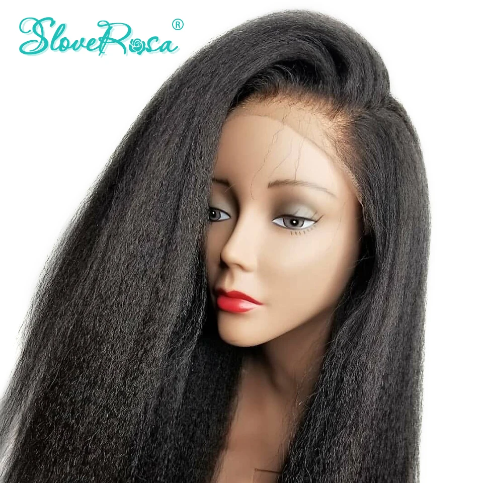 130% плотность кудрявые прямые Remy перуанские волосы 13x4 кружевные передние человеческие волосы парики для черных женщин предварительно сорванные Slove Rosa