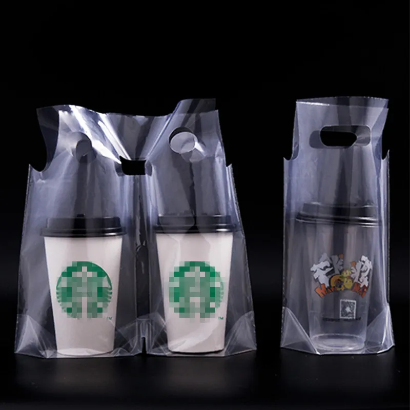 

100pcs High quality transparent milk tea coffee cup packaging bags disposable beverage drink takeaway portable plastic pouch