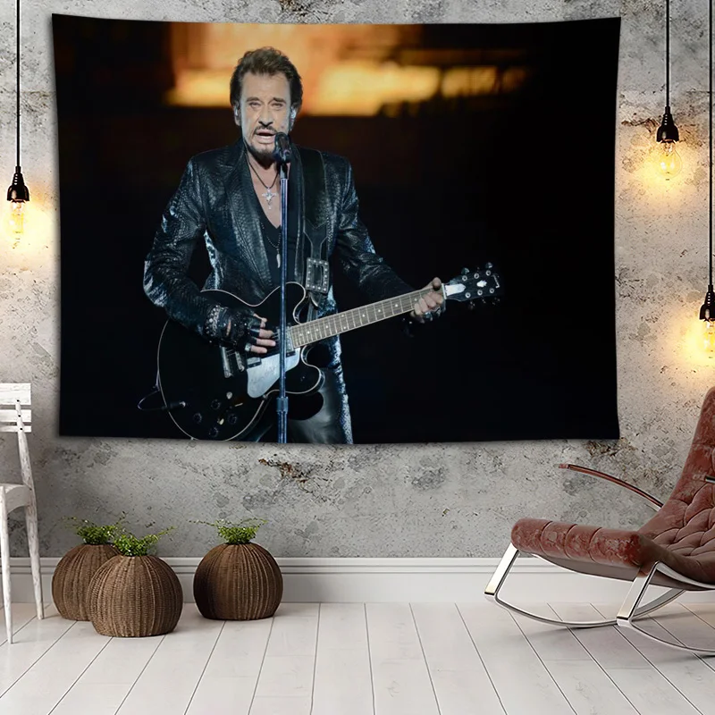 

Hot Sale Custom High Quality Johnny Hallyday Wall Hanging HD Landscape 3D Printing Digital Printing Home Decoration Tapestry