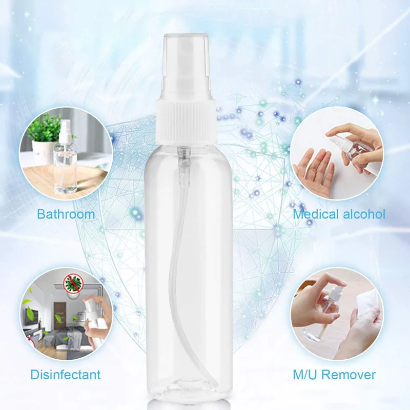 3/5/10pcs Refillable 10ml 30ml 50ml 60ml 100ml Clear PET Plastic Portable Spray Bottle Empty Perfume Container images - 6