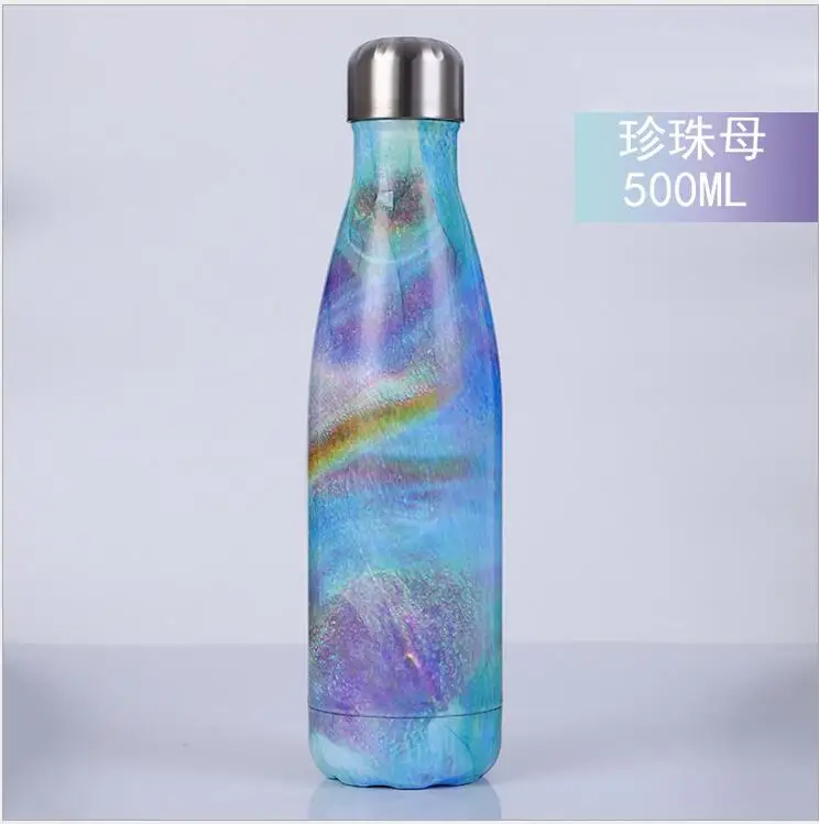 16 Новинка 500/1000 мл двухслойная Изолированная вакуумная колба, бутылка для воды из нержавеющей стали, колы, бутылка для воды, пива, термос для спортивной бутылки - Цвет: 16