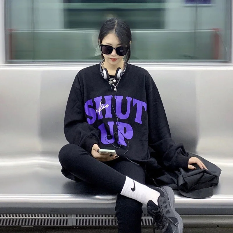 

Женский свитер Осень-Зима Свободный корейский стиль ленивый стиль с капюшоном